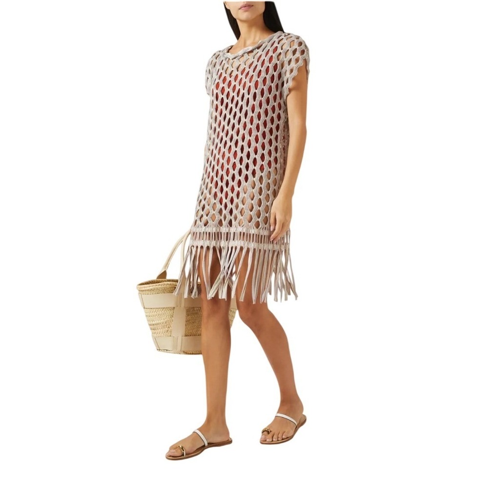 BOETH Women's Riva Macrame Jacquard Tunic Swim Coverup Small